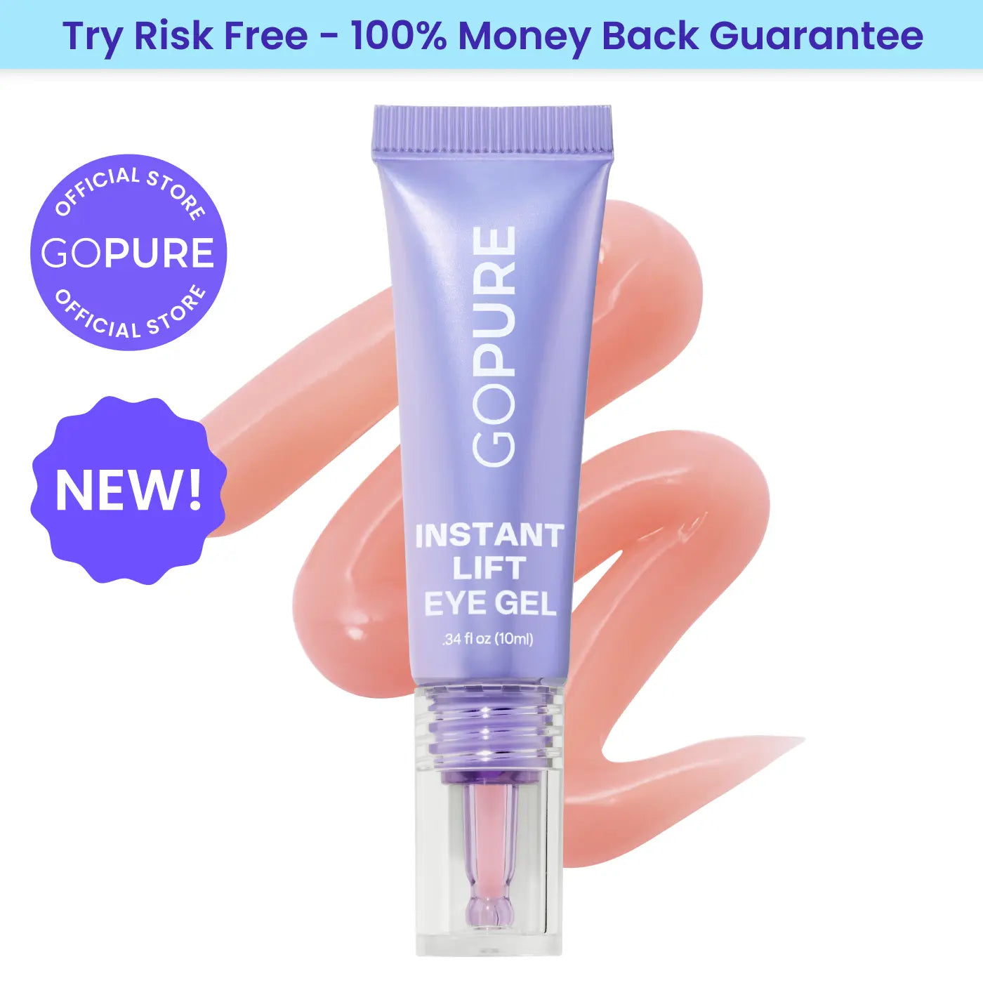 NEW! GOPURE Instant Lift Eye Gel - for the Look of Puffiness & Bags, Wrinkles, Fine Lines and Dark Circles, anti Aging Skin Care for Men & Women with Collagen Targeting Biotech under Eye Brightener