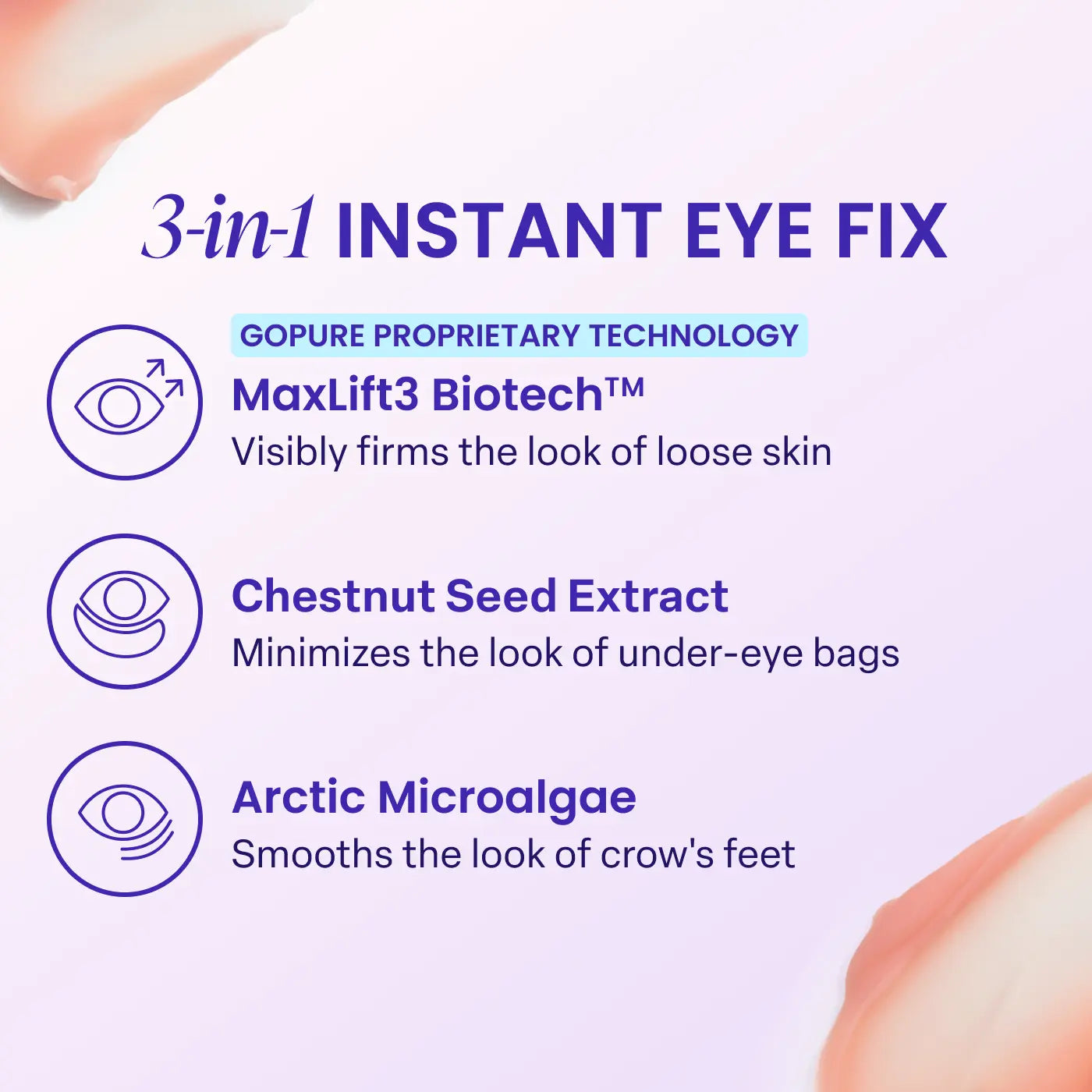 NEW! GOPURE Instant Lift Eye Gel - for the Look of Puffiness & Bags, Wrinkles, Fine Lines and Dark Circles, anti Aging Skin Care for Men & Women with Collagen Targeting Biotech under Eye Brightener